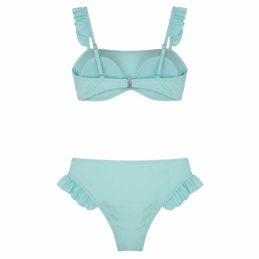 Tahari 2 piece Set Swimsuit Bathing Suit SZ MEDIUM - Blue Mist Light Turquoise - Picture 15 of 15